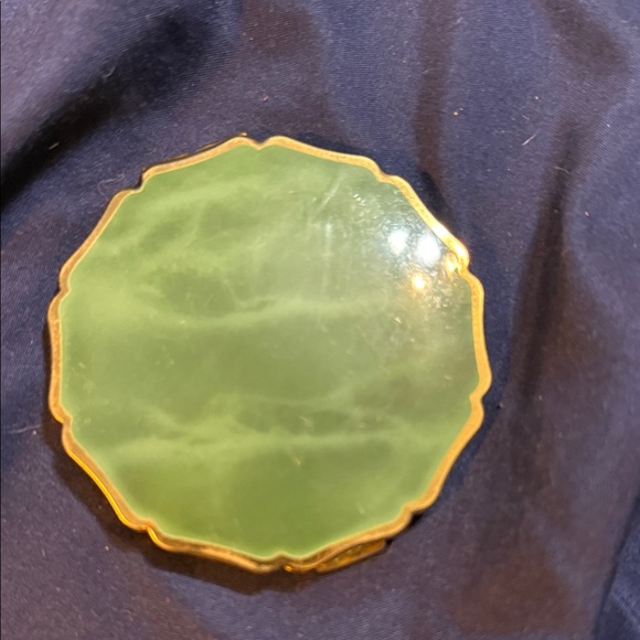 Stratton Accessories - Elegant Green and Gold Compact Mirror